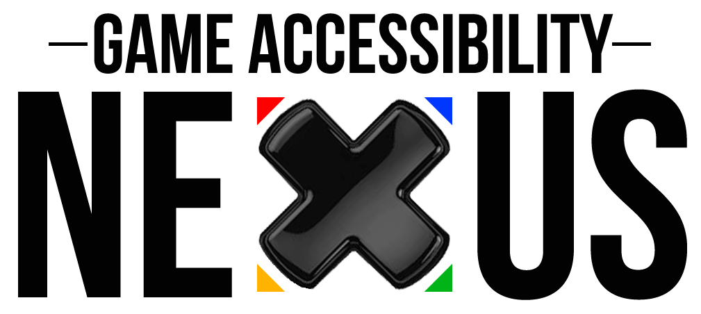 Game Accessibility Nexus Logo, where the X has been made to resemble a game controller d-pad on its side.
